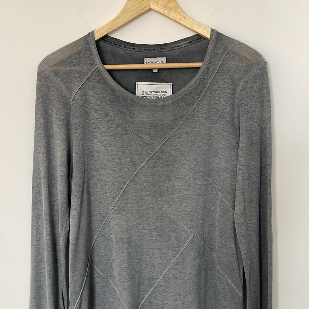 Each x Other Grey Long Sleeve Textured Crewneck- Large - Picture 2 of 9